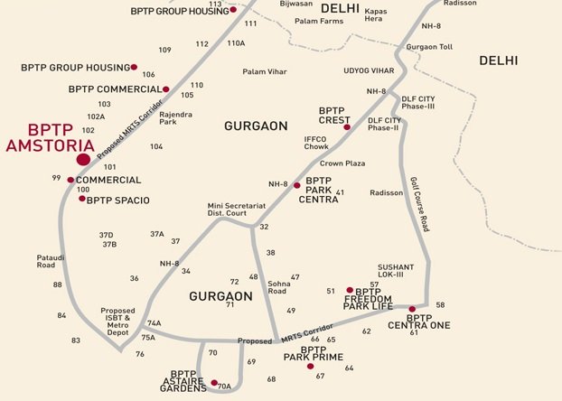 Bptp-102-eden-estate-sector-102-gurgaon-location-map