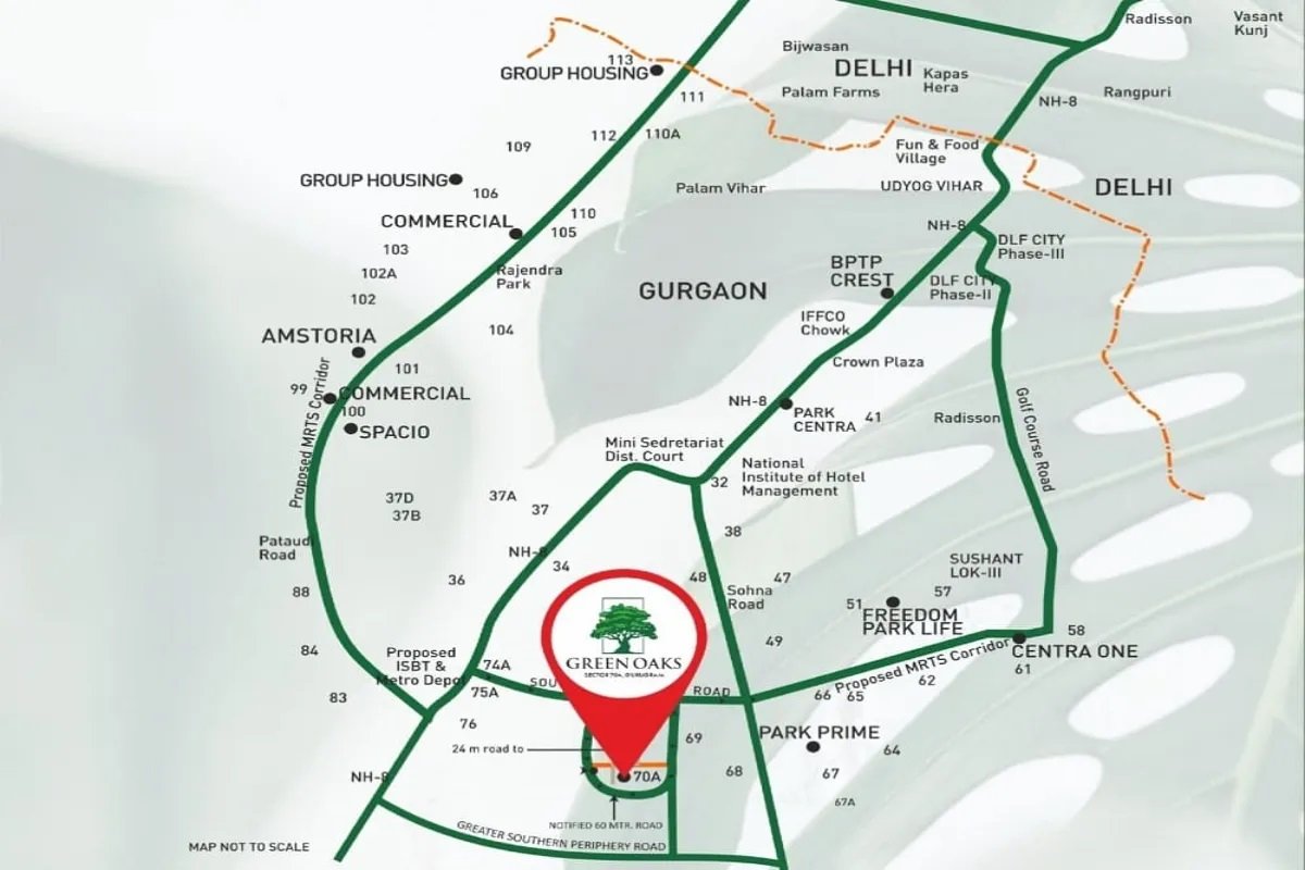 Bptp-green-oaks-sector-70a-gurgaon-location-map