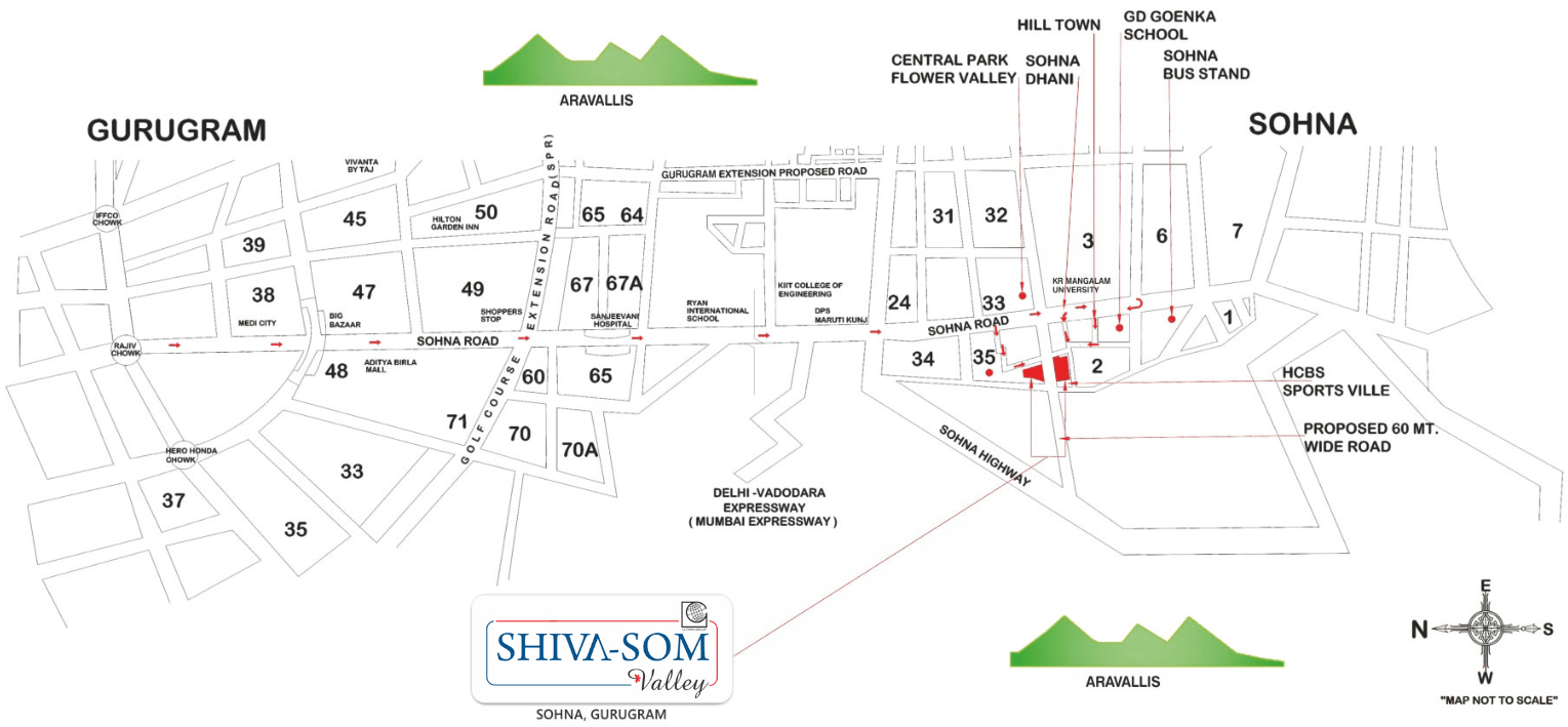 Pal-shiva-som-valley-sector-2-35-sohna-location-map